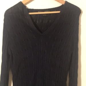 Ralph Lauren 100% Silk Blue V Neck Cardigan